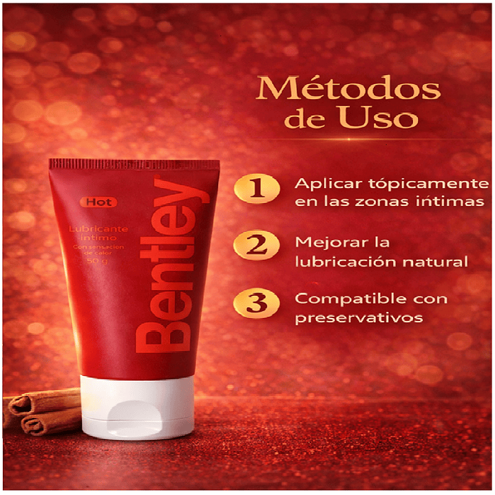Bentley Gel Lubricante Íntimo Hot 50g Efecto Calor 5
