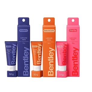 Bentley Gel Lubricante Intimo Blueberry 50 Gr + Dulce De Leche 50 Gr + Frutilla 50g 