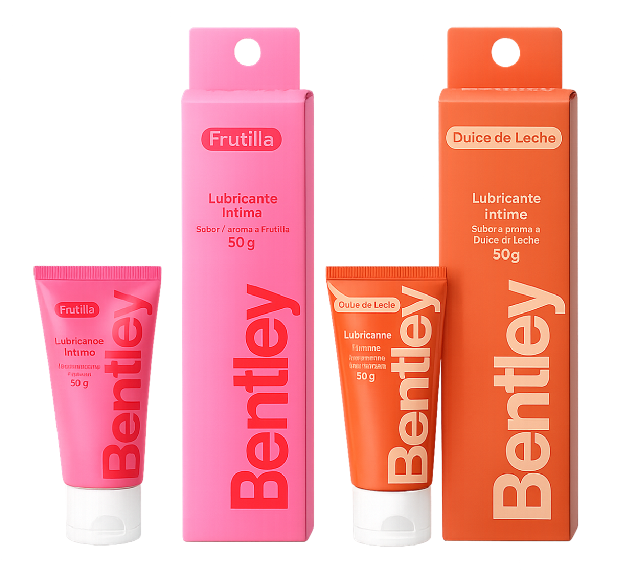 Bentley Gel Lubricante Frutilla 50g + Dulce de Leche 50g