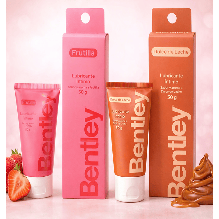 Bentley Gel Lubricante  Frutilla 50g + Dulce de Leche 50g 3