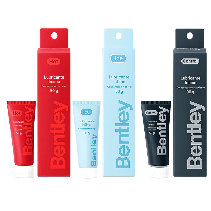 Bentley Gel Lubricante Intimo Hot 50g +  Ice 50g + Control Efecto Retardante 50g 1