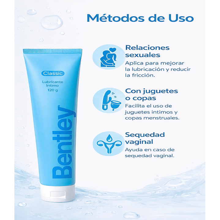Bentley Gel Lubricante Intimo Clásico  120g Base Agua  Pack x2 5