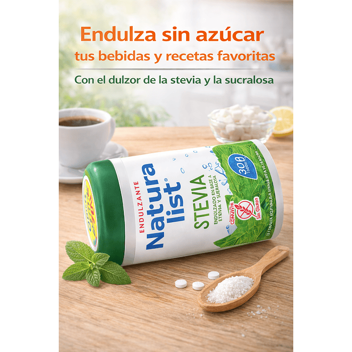 Endulzante Natura List Stevia Y Sucralosa 300 Tabletas Pack x3 3
