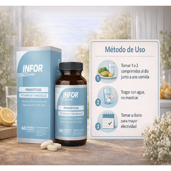 Infor Pro Senior Probioticos Vitaminas Y Minerales X60 Comp 5