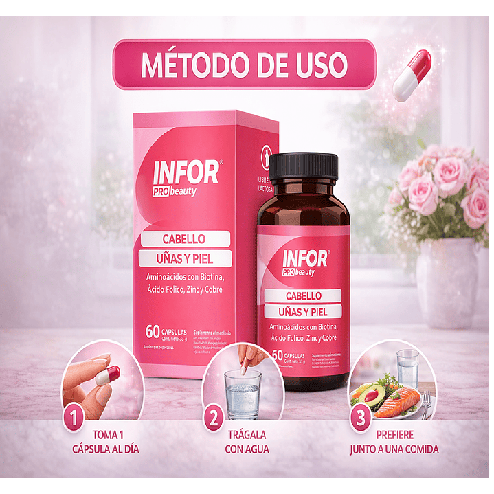 Infor Pro Beauty x60 Cápsulas – Piel, Cabello y Uñas 3