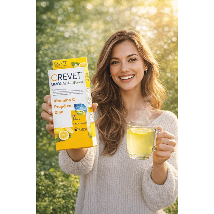 Crevet Limonada Con Stevia 60 Sobres Vit C+ Propóleo + Zinc 6