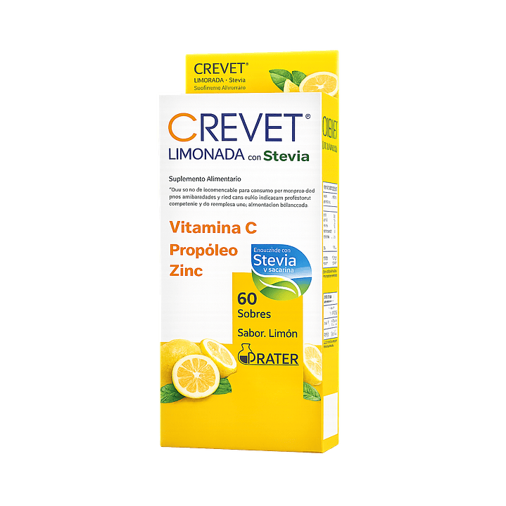 Crevet Limonada Con Stevia 60 Sobres Vit C+ Propóleo + Zinc 1