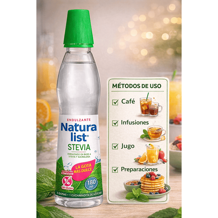 Endulzante Natura List  Stevia Liquida 180ml  6