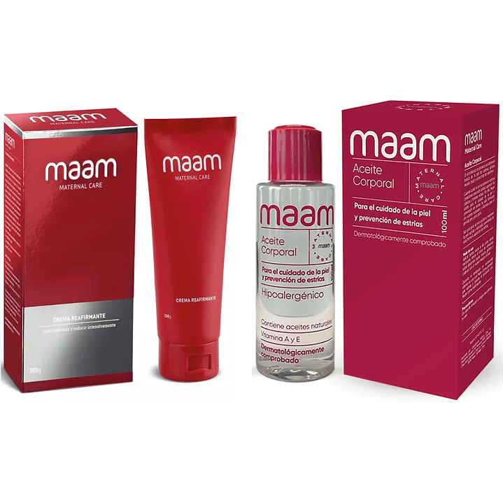 Kit MAAM Aceite Antiestrías + Gel Pezones + Cápsulas 3