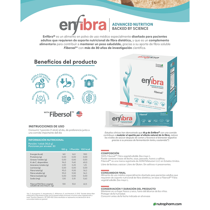 Enfibra Nutrapharm – Fibra soluble 30 sachets 1