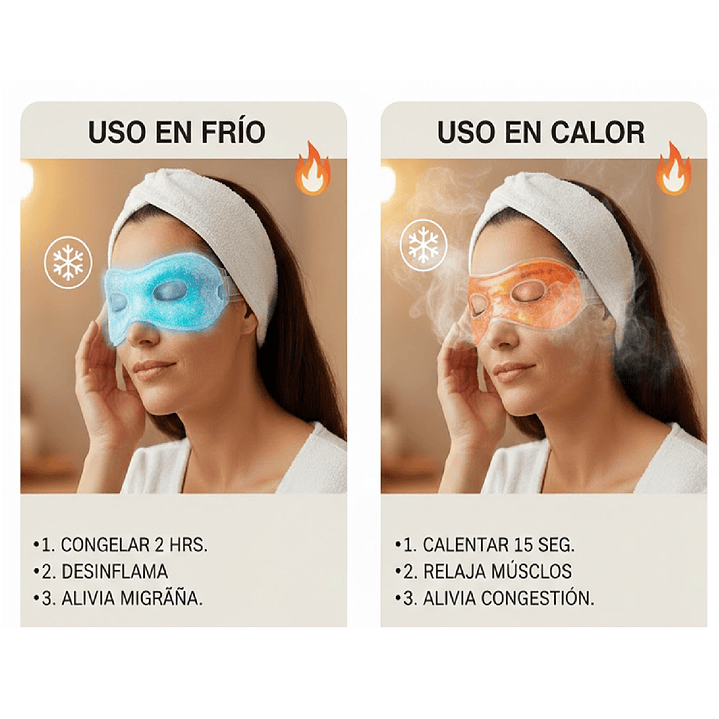 Antifaz Gel Frío Calor 36x9.5cm Vitality 4