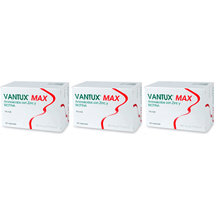 Vantux Max Suplemento Capilar y Uñas X60 Cápsulas Pack x3