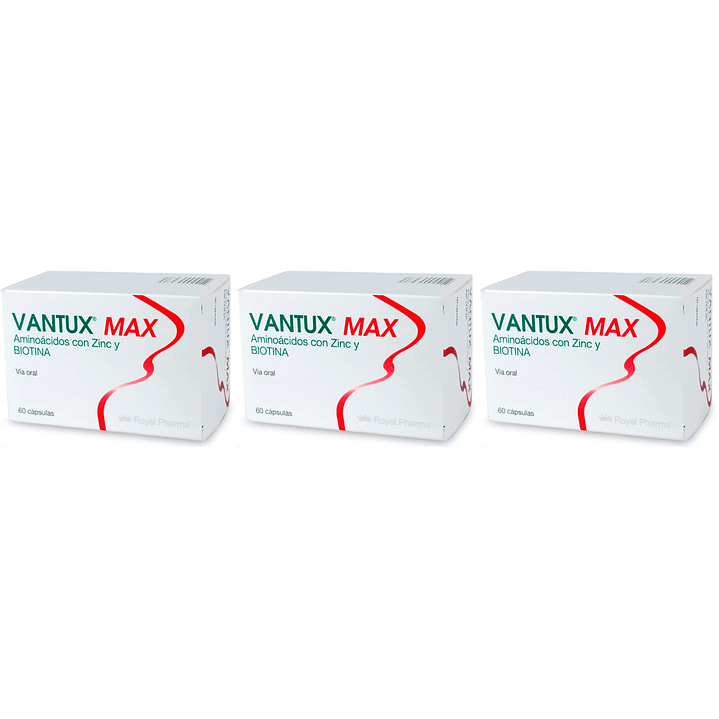 Vantux Max Suplemento Capilar y Uñas X60 Cápsulas Pack x3 1