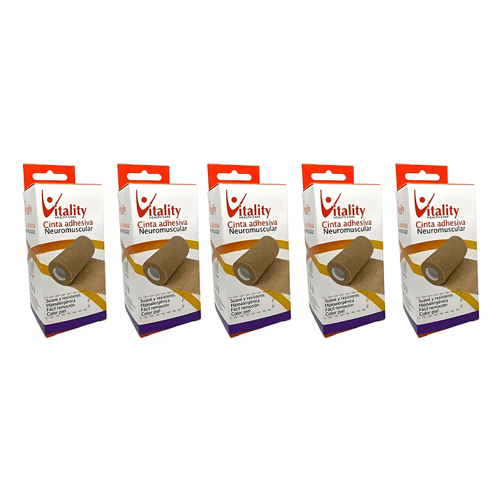 Venda Autoadherente Vitality 10cm x 4.5m Color Beige Pack x5 1