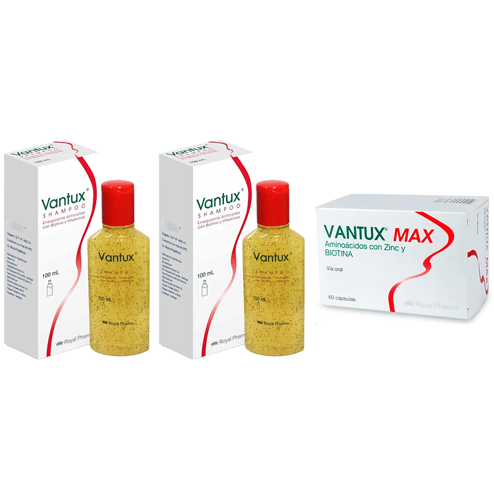 Pack Vantux 2 Shampoo 100ml + 1 Vantux Max X60 Caps 1