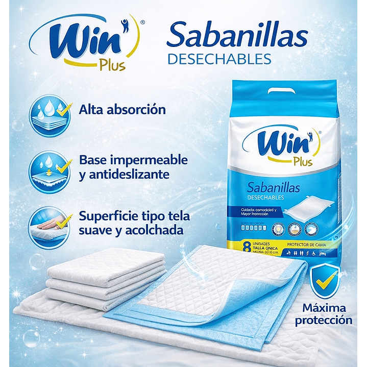 Win Plus Sabanillas Protectores De Cama Desechables 60x90 3