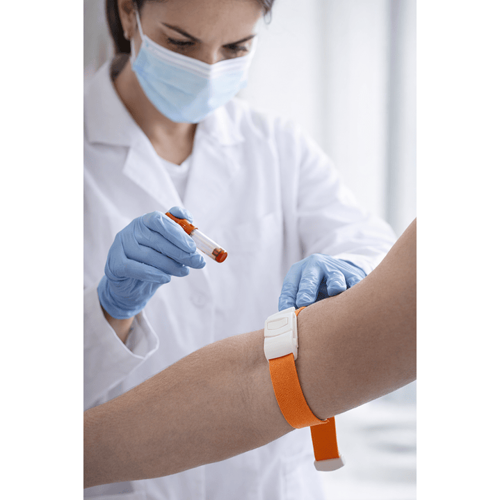 Torniquete Elástico Naranja con Tip Top Reutilizable 6