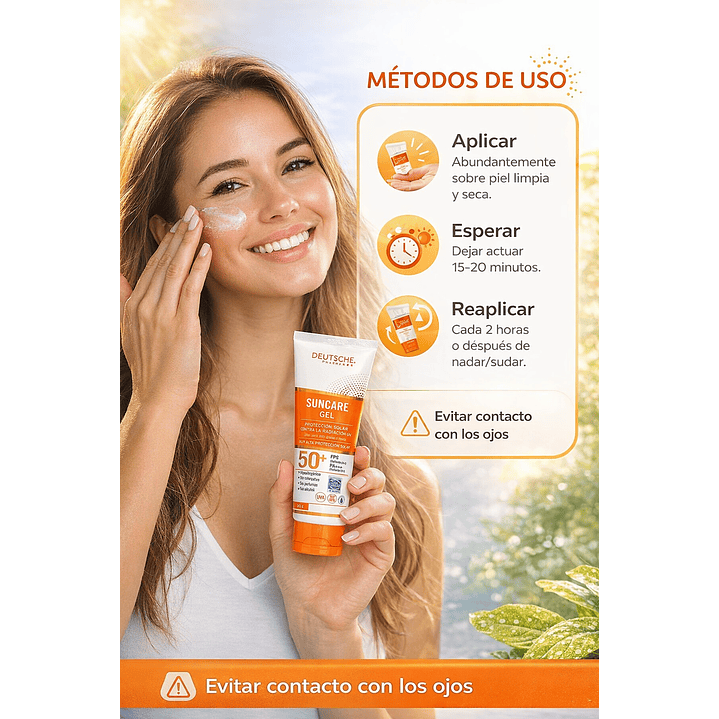 Suncare Protector Solar En Gel Fps50 90 Grs 3