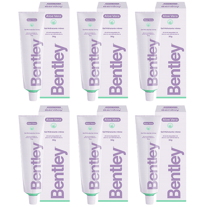 Bentley Gel Hidratante Íntimo Aloe Vera 50g – Hidratación y Alivio Vaginal Pack x6 1
