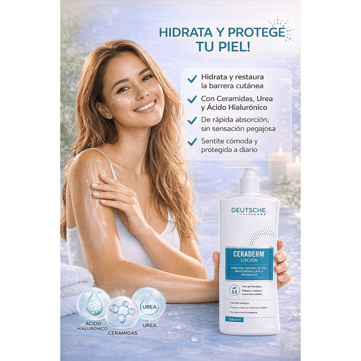 Ceraderm Loción Corporal Piel Normal Levemente Reseca 500ml  3