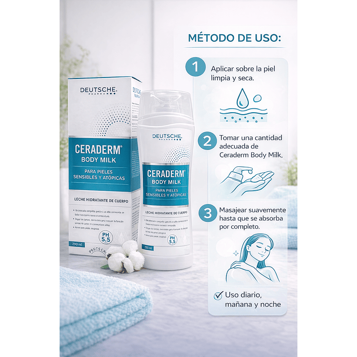 Ceraderm Body Milk Loción Solar 290 Ml 3