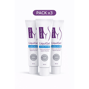 Gel Multi-Gyn LiquiGel Sequedad Vaginal Hidratación Íntima 30ml Pack x3