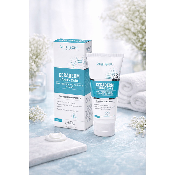 Ceraderm Crema de Manos 50g Hidratante Reparadora 5