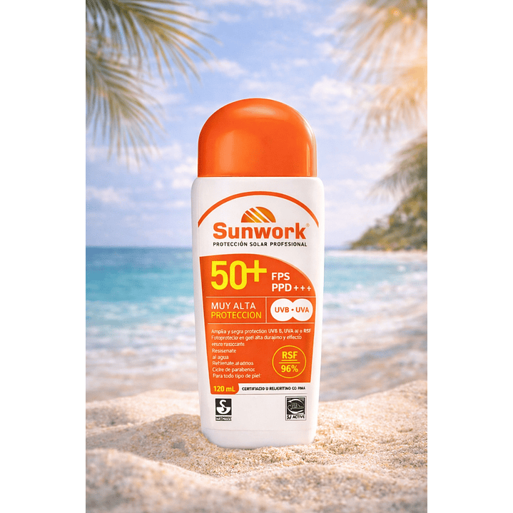 Protector Solar Sunwork Gel 50 Fps 120g  3