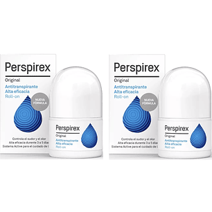 Perspirex Original Roll-on Controla Sudor Olor 20ml Pack X2