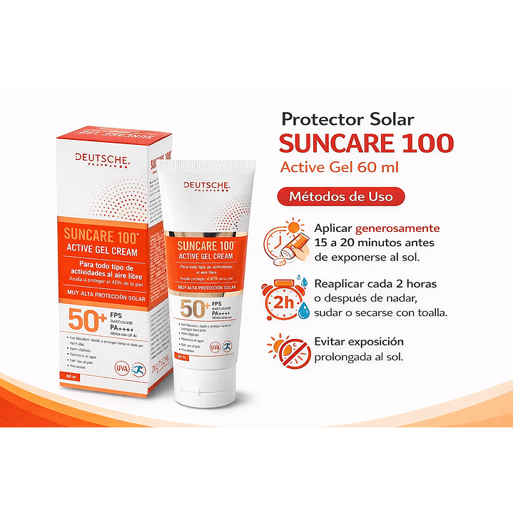 Protector Solar Suncare 100 Active Gel 60ml 3