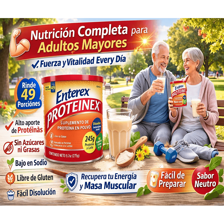 Enterex Proteinex Suplemento De Proteína En Polvo 275g Pack x6 6