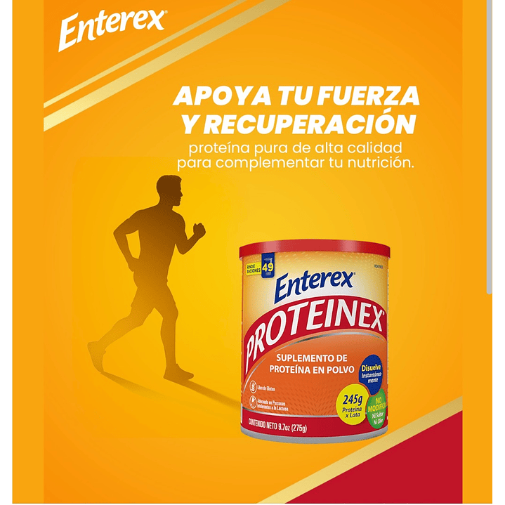 Enterex Proteinex Suplemento De Proteína En Polvo 275g Pack x6 3