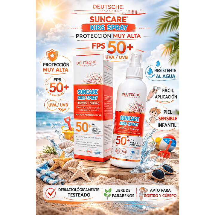 Bloqueador Spray Suncare Niños Protección Muy Alta Fps 50+ 4