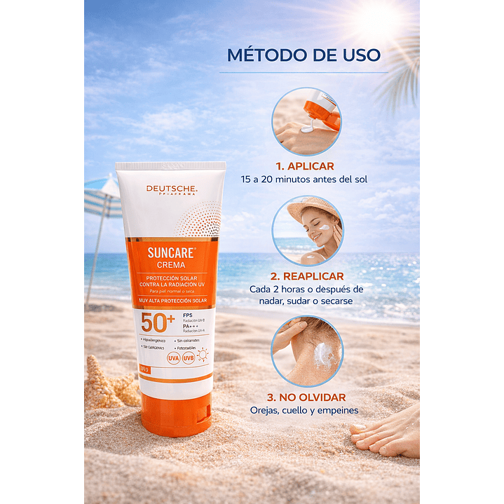 Suncare Crema Protector Solar FPS 50 90g 4