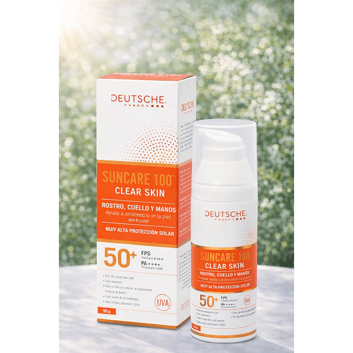 Suncare 100 Protector Solar Clear Skin Fps 50+ 50gr 3