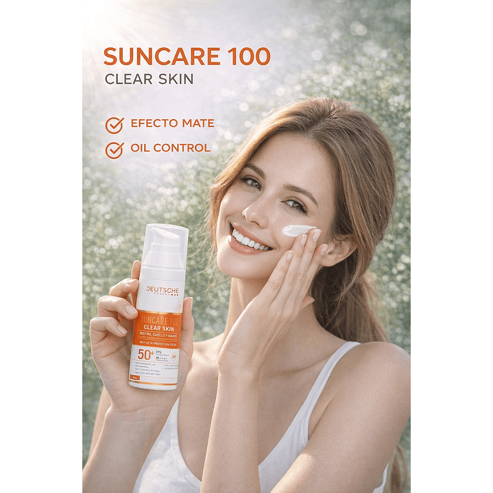 Suncare 100 Protector Solar Clear Skin Fps 50+ 50gr 2
