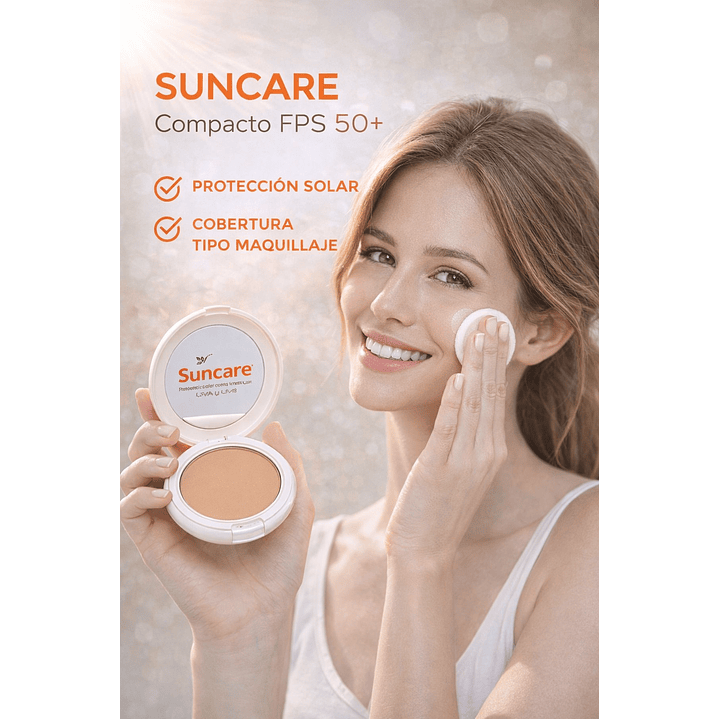 Suncare Protector Solar Compacto 50 Fps Tono Medio 10g  2