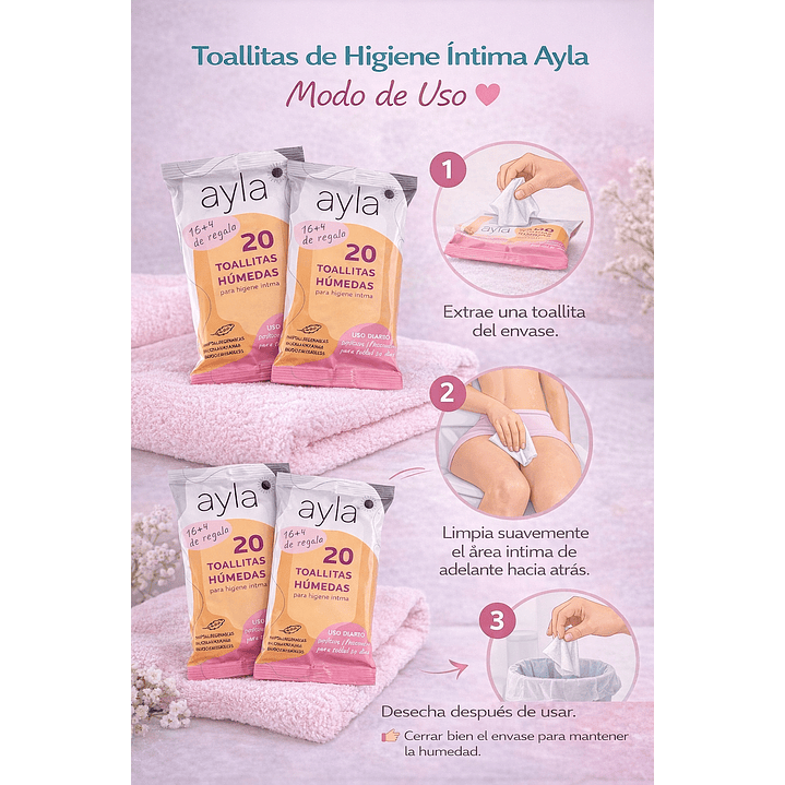 Toallitas De Higiene Intima Ayla  Pack x6 3