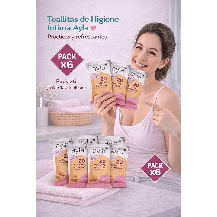 Toallitas De Higiene Intima Ayla  Pack x6 2