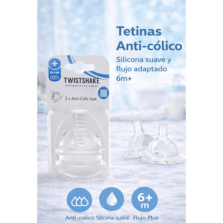  Tetina Anti-cólico Twistshake 2 Und Talla Plus 6m+ 6