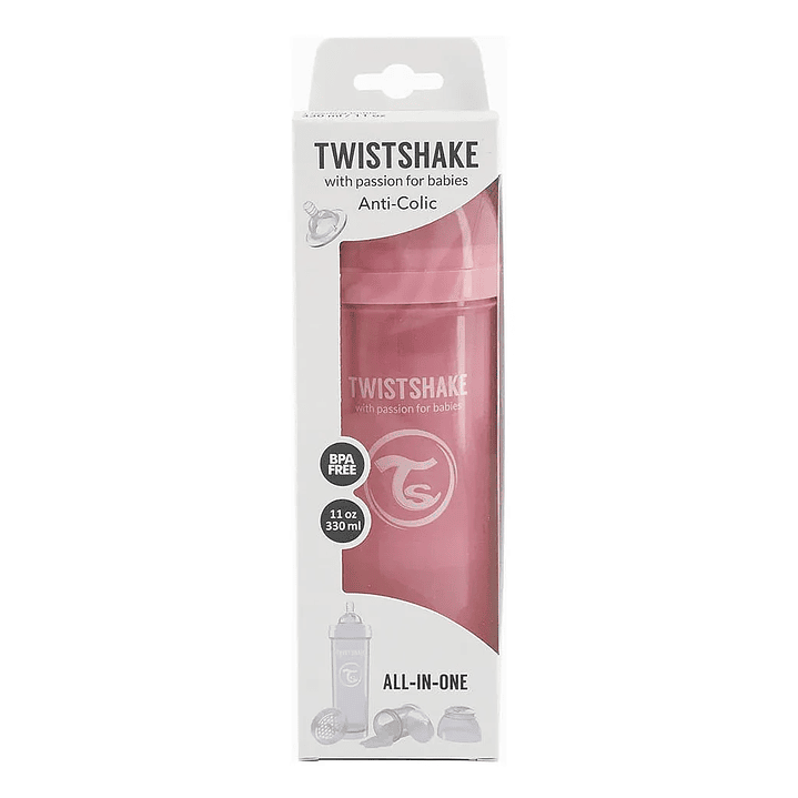 Biberón Twistshake Anti Colic 11oz 330ml Rosa 5