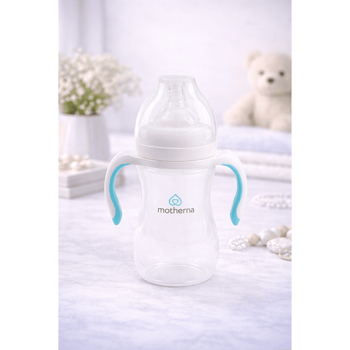 Mamadera Boca Ancha Con Asas Motherna +3m Bpa Free Color Blanco 4