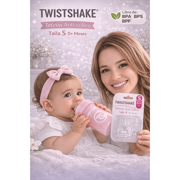 Twistshake Tetinas Anti-cólico Talla S 0+ Meses Set  2 Und 4