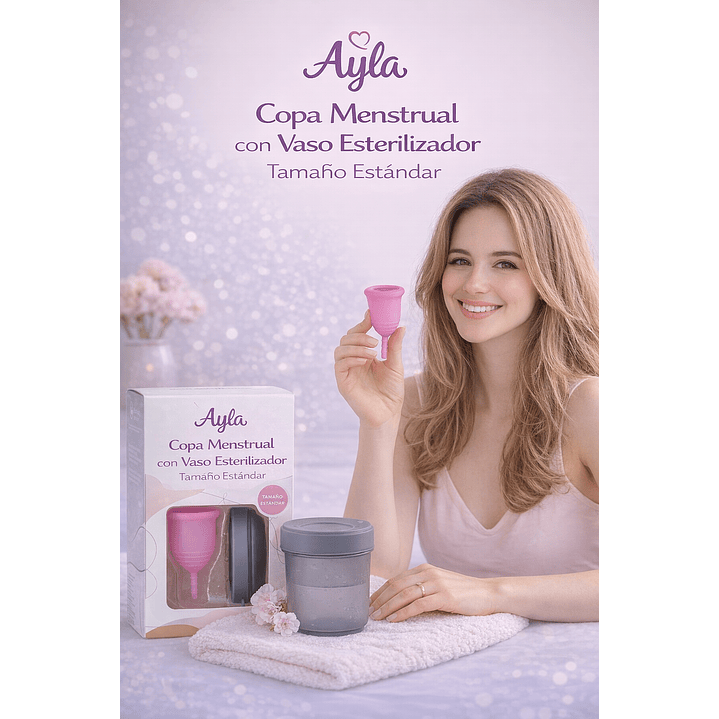 Copa Menstrual Ayla Con Vaso Esterilizador Tamaño Standar 3