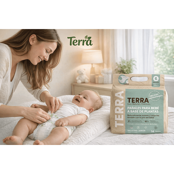 Pañales Terra Velcro Biodegradables Talla XXG Junior 14 Unidades 4