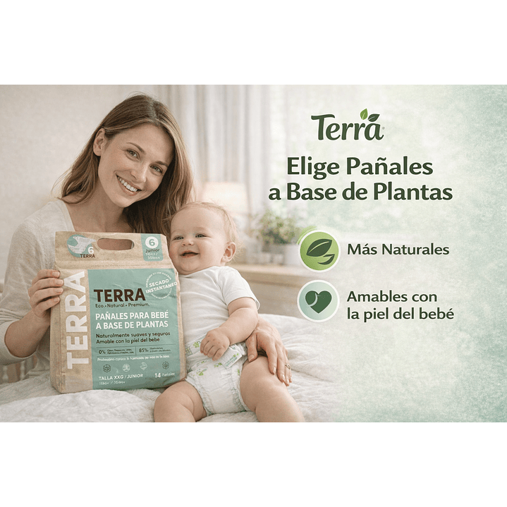 Pañales Terra Velcro Biodegradables Talla XXG Junior 14 Unidades 8