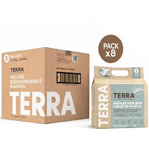Pañales Terra Velcro Biodegradables Talla XG Caja x8 128 Unidades