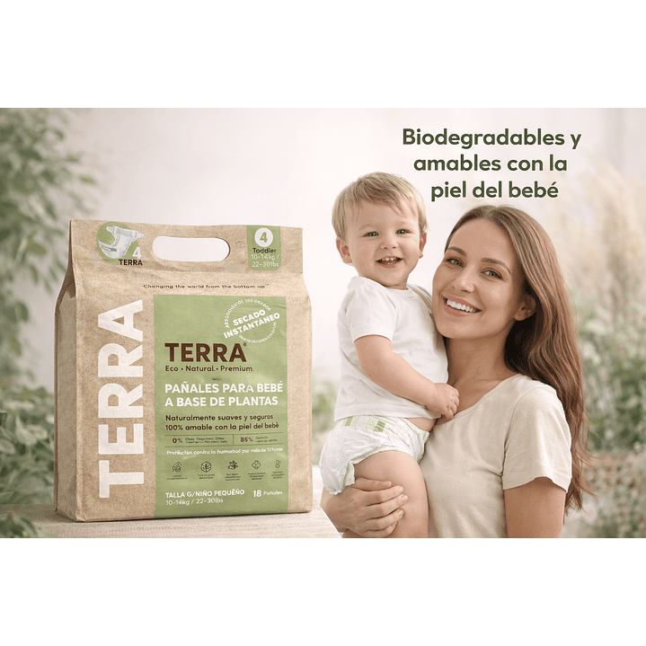 Pañales Terra Biodegradables Talla 4 O G X18uni Género Sin Género Tamaño Grande  6