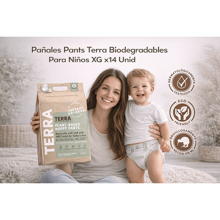 Pañales Terra Pants  Biodegradables Talla  XG X14 Unid 4