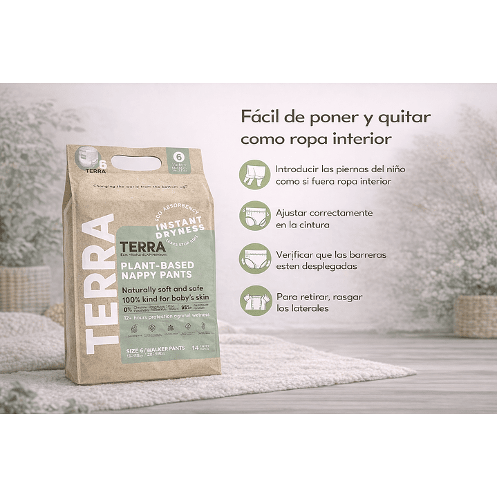 Pañales Terra Pants Biodegradables Talla XG X14 Caja X8 5